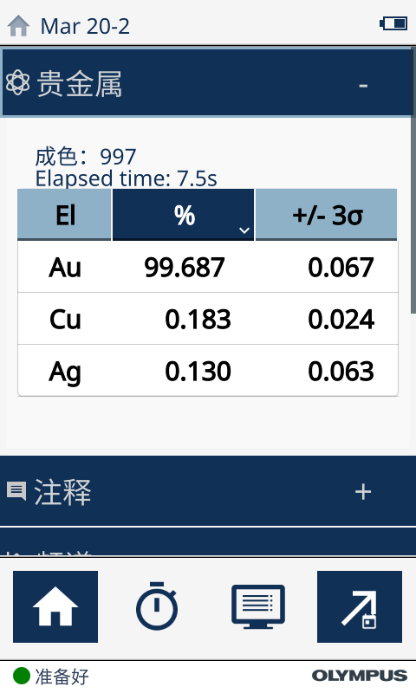 Vanta GX检测界面示意图