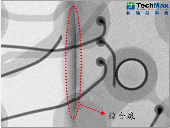 金线由于胶体应力造成断裂