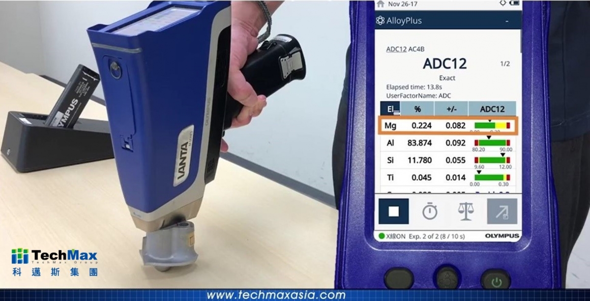 ADC12铝合金于XRF Vanta检验结果